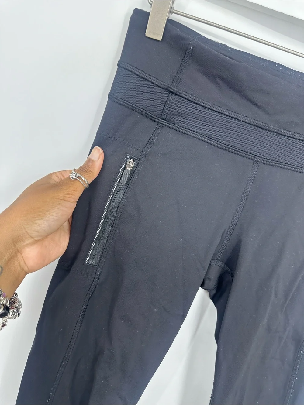 Black Lululemon Leggings Size 4 Gym Workout Training Cropped